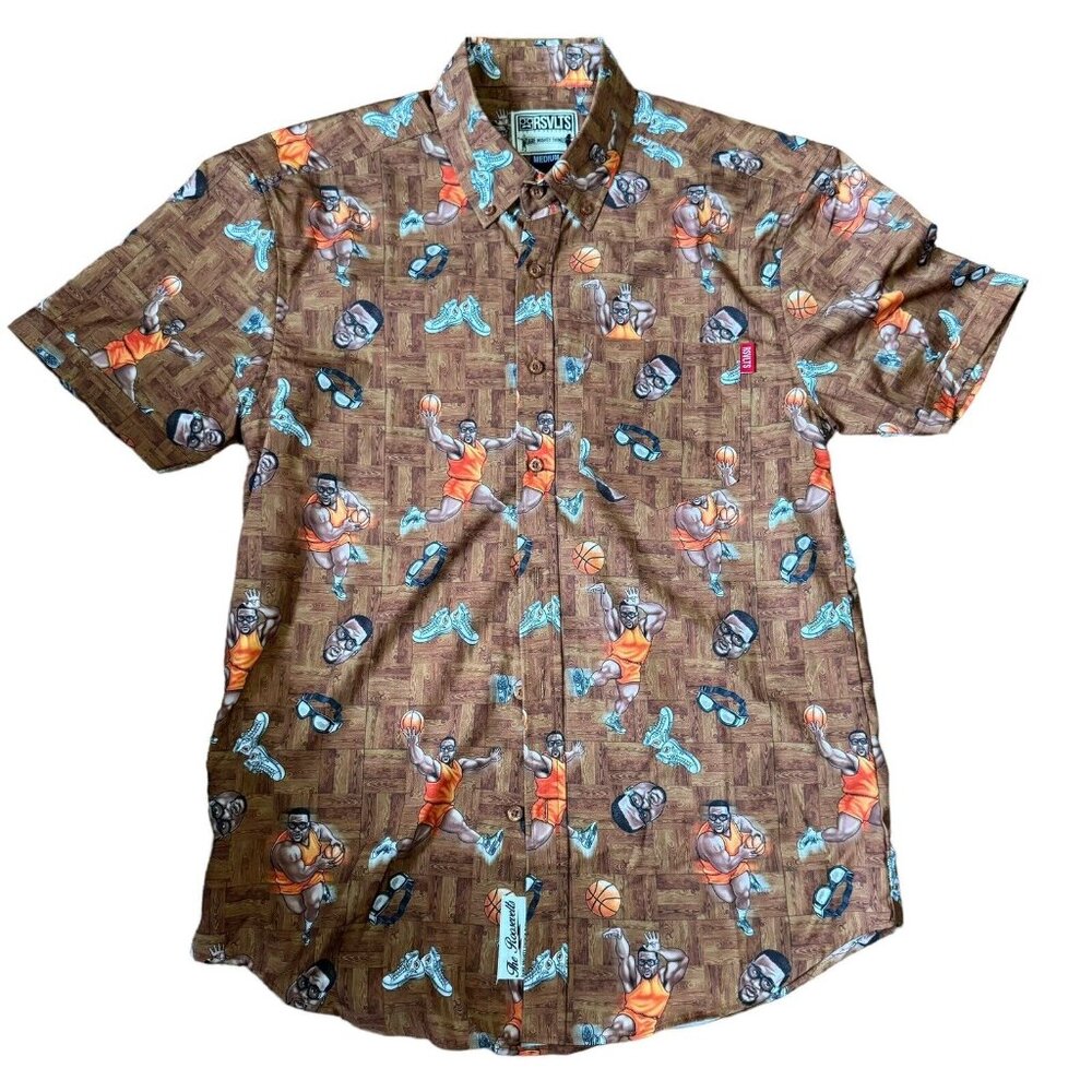 RSVLTS Shirt‎ Mens Medium Anthony Spice Adams Basketball Kunuflex Button Down